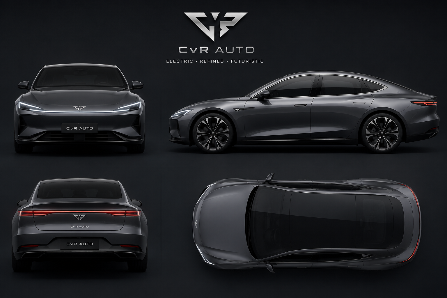 CVR S — front, side, rear and top views
